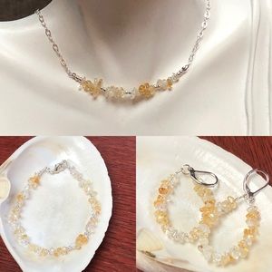 925 Silver & Citrine Set